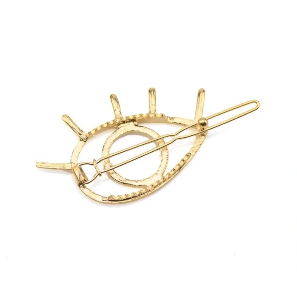 Gold Evil Eye Hair Clip